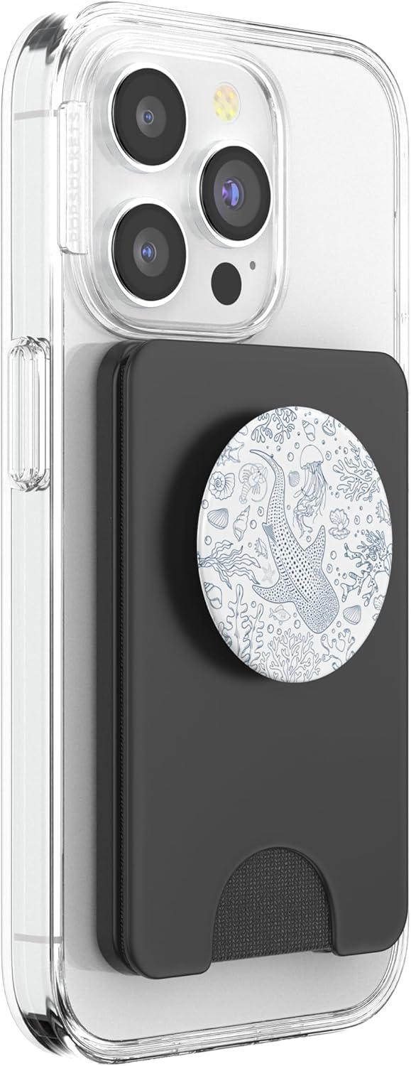 Blue Whale Shark Ocean Sea Lover PopSockets PopWallet for MagSafe