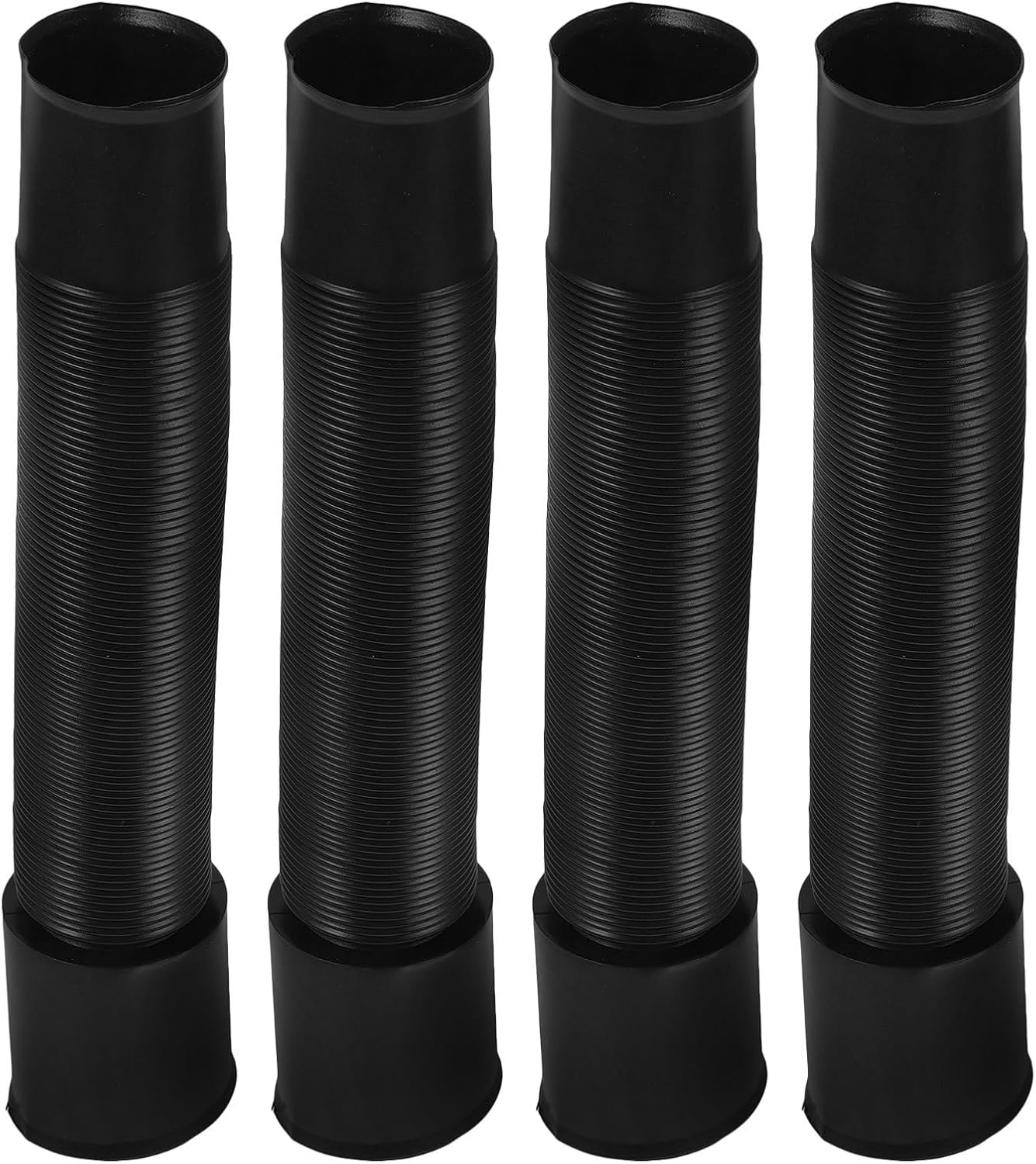 4pcs Automotive Air Conditioning Extension Pipe Kit, Flexible Vent Hose for Car AC, Telescopic Air Duct for Car Heater Ventilation Black