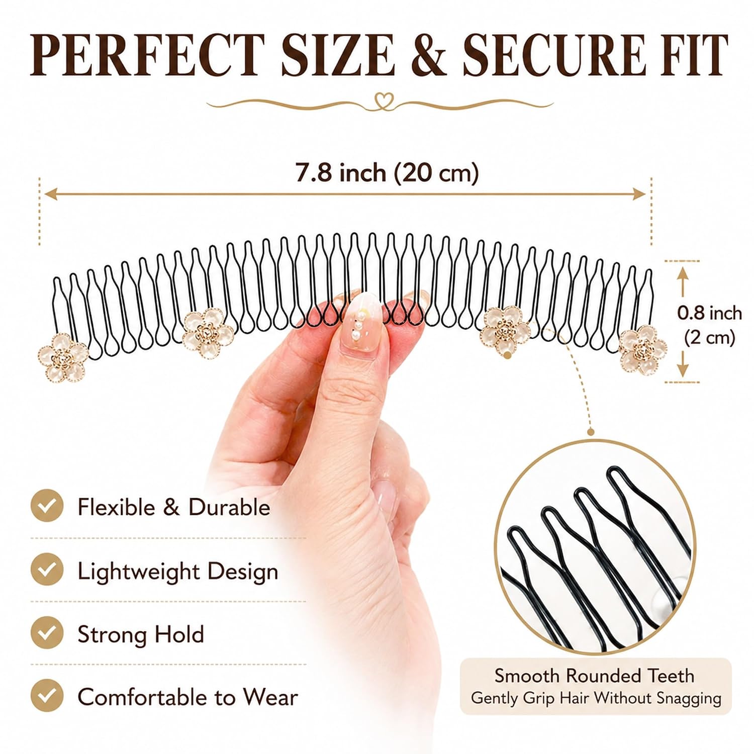 Elegant Flexible Invisible Flyaway Hairband 8 Pack Metal Wire Headbands image 4