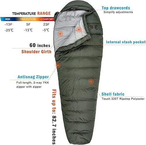 Miniatura 2 de Akmax.cn - Saco de dormir militar con plumón para clima frío
