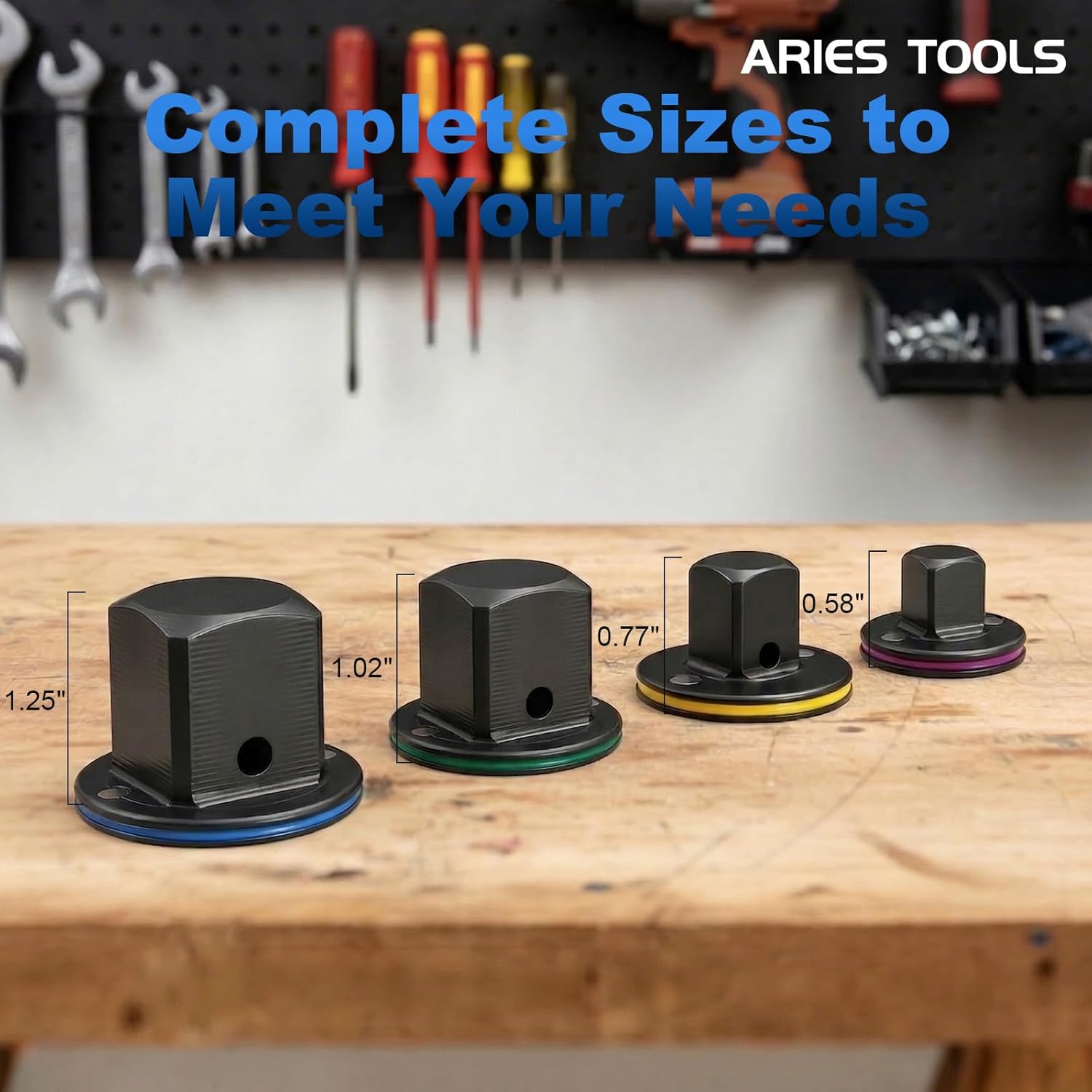 Socket Set Adapter,2026 Upgraded Low Profile Impact Socket Set Works with Impact Wrench for Confined Space，Upgraded Strong Magnetic Hold，3/8" to 1/2", 1/4" to 3/8", 3/4" to 1", 1/2" to 3/4", 4PC