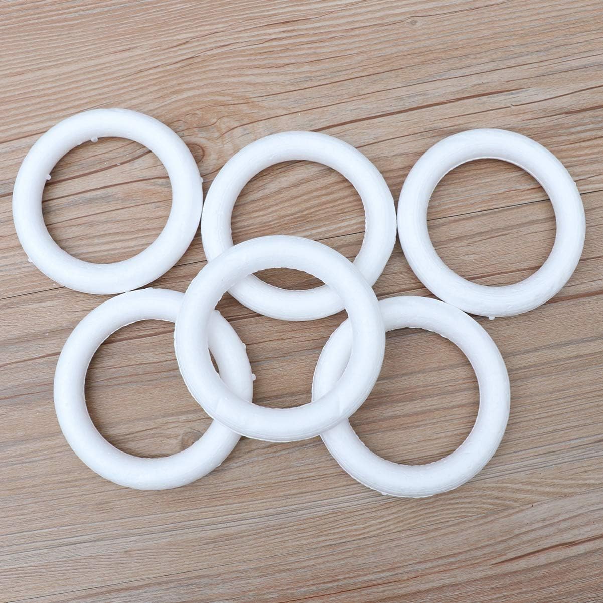 EXCEART Wreath Foam Ring 10Pcs Craft Foam Wreath Polystyrene Foam Ring Modeling Shape for DIY Arts and Crafts Floral Projects Round Foam Ring