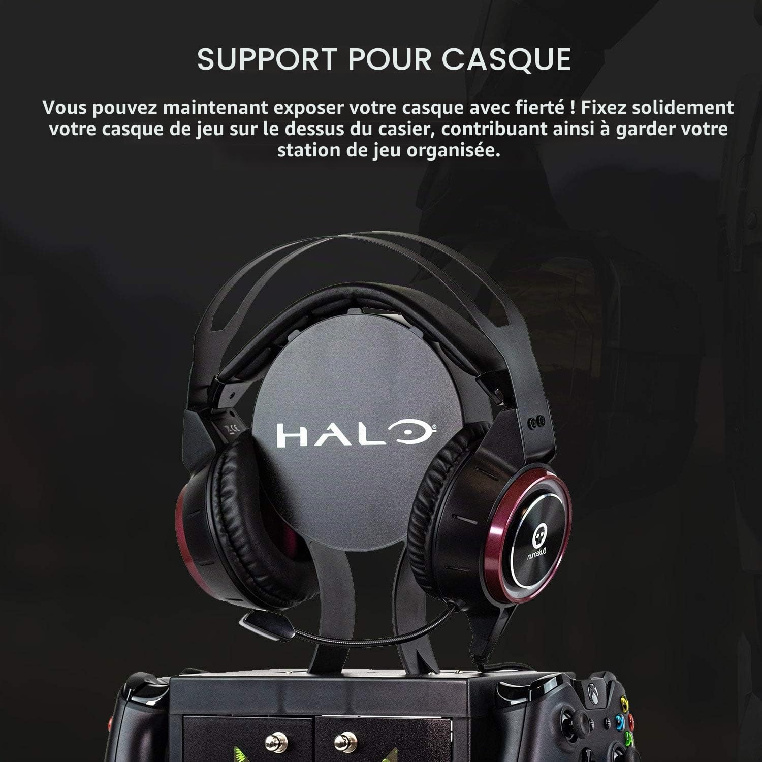 Numskull Tour de Rangement Officielle Halo pour Manette de Jeu PS4, Xbox One, Nintendo Switch – Produit Officiel 343 Industries
