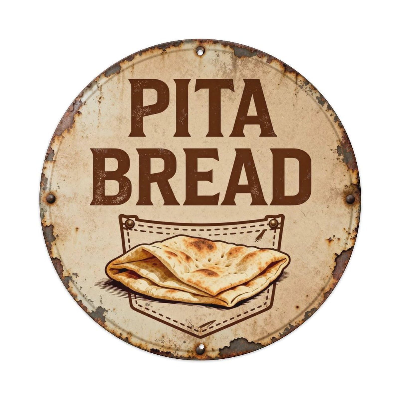 Pita Bread Metal Tin Sign Plaque