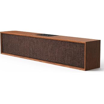 Bluetooth Computer Speaker - Wooden Soundbar with Bluetooth 5.3 & USB Port Universal Compatibility for PC Desktop Laptop Monitor Tablet & Smartphone