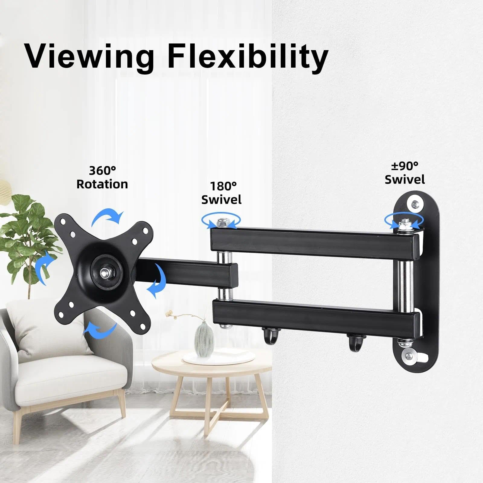Suptek Monitor Wall Mount Full Motion for 13-32-34” Screens TVs VESA 75/100 — Amazon image 9
