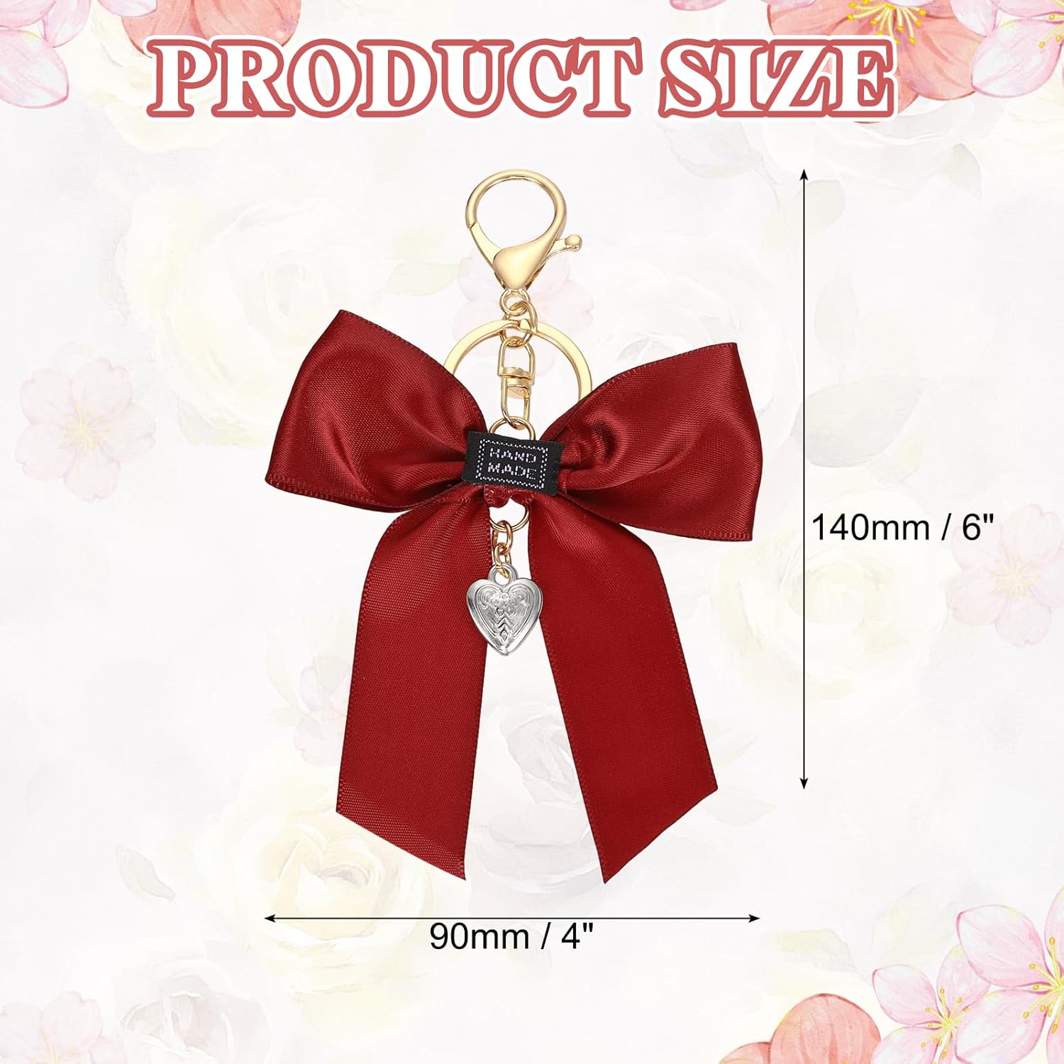 uxcell Bow Knot Keychain, Cute Bag Charm Keyring, Bow Accessories for Women Backpack, Phone Decoration - Image 2
