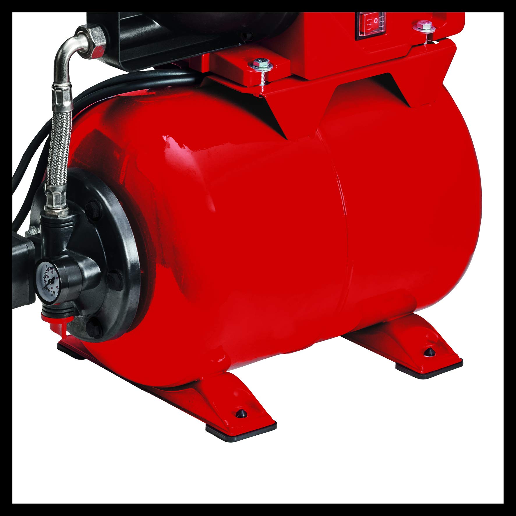 Einhell Hauswasserwerk GC-WW 1045 N (1050 W, max. 4.8 bar, 4500 L/h Fördermenge, max. 48 m Förderhöhe, Wasserfüllanzeige, Wassereinfüllöffnung/-ablassschraube, Manometer, 20 l-Tank)