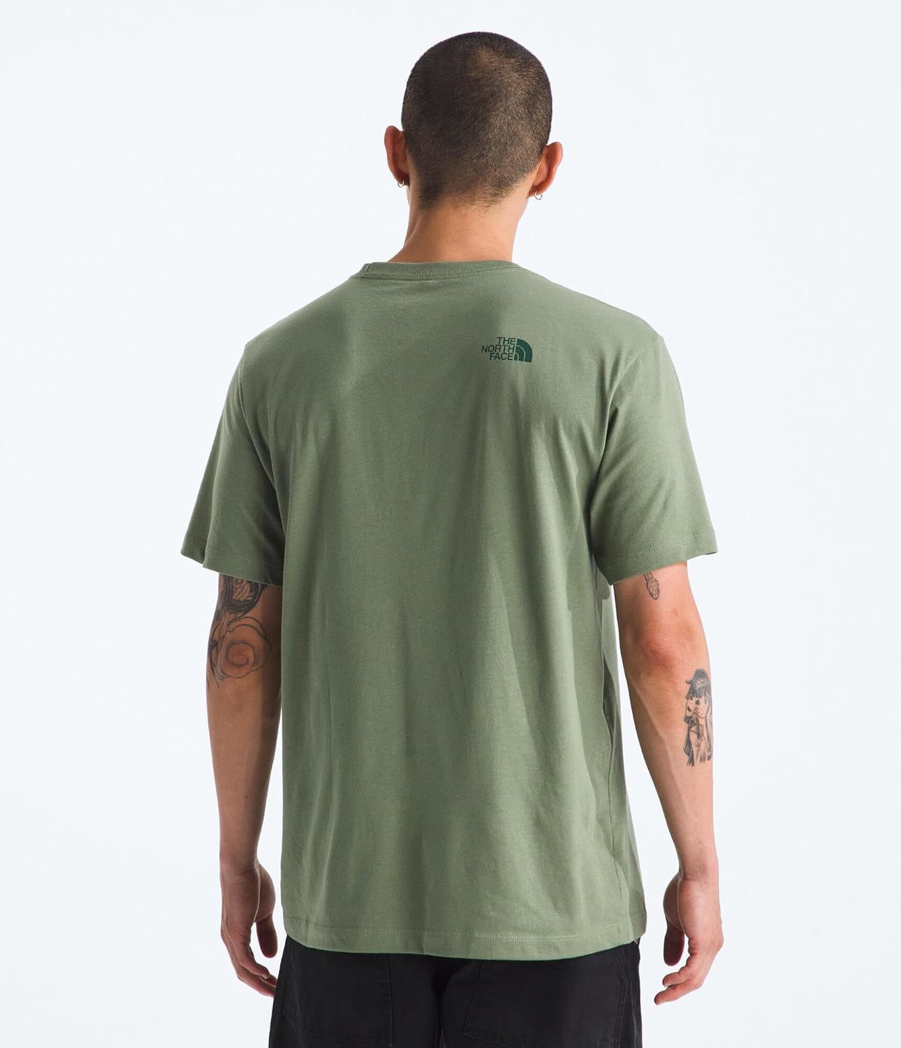 The North Face Mens Evolution MTN Base Short-Sleeve Tee | Cotton Shirt with a Graphic Design, Set in Sleeves, Ribbed Collar - Image 2