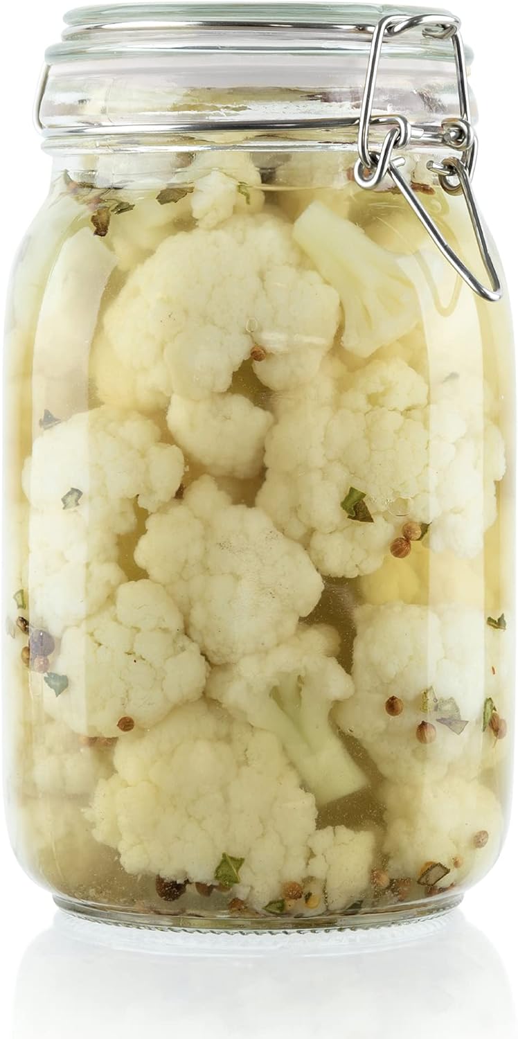 Galashield Glass Jars with Lids Food Storage Jars with Airtight Lids Leak Proof Glass Canisters Kitchen Jars [50 oz]