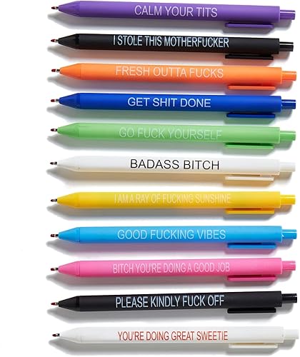 AGKRUNN Juego de 11 bolígrafos divertidos con citas inspiradoras bolígrafo de texto interesante bolígrafos ofensivos divertidos