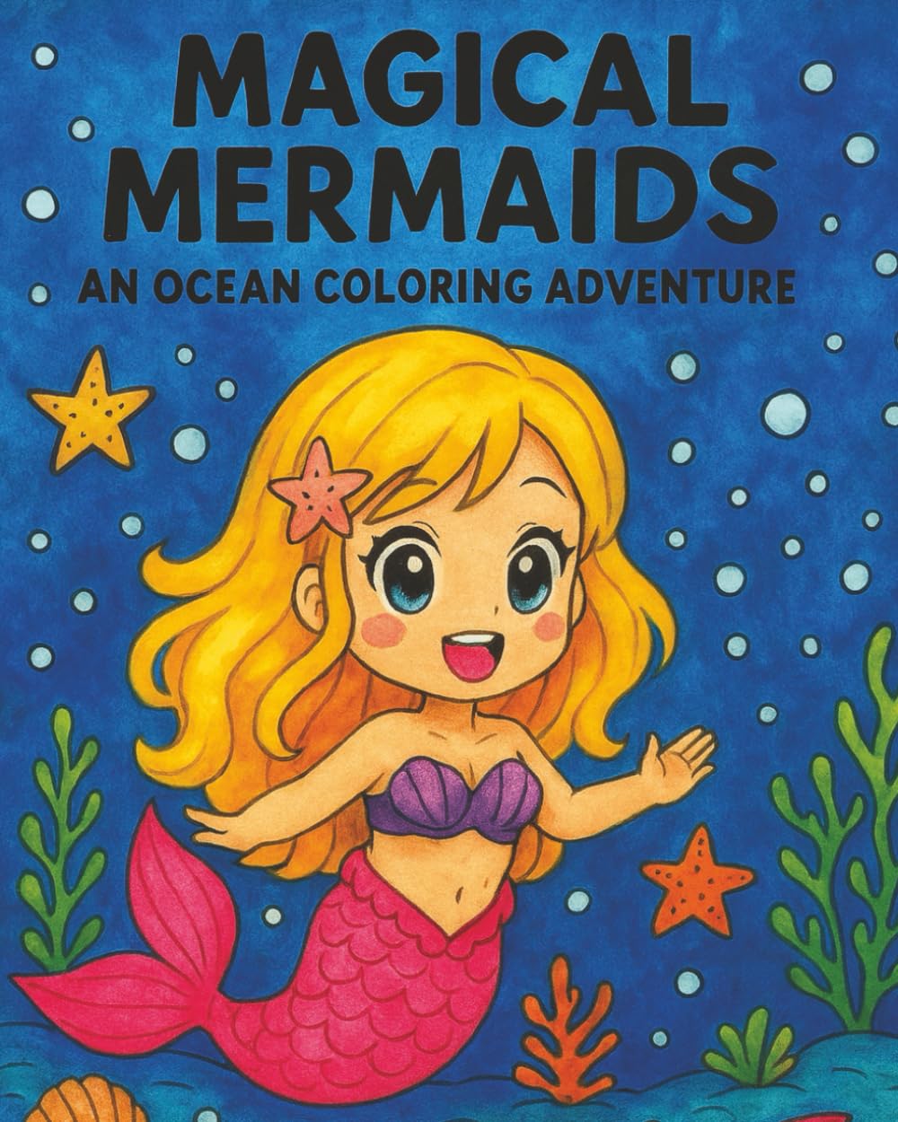 Magical Mermaids & Sea Life Adventure Coloring Book: Full Of Mermaids, Sea Creatures, And Ocean Wonders To Color | 8x10 inches 50+ Images Great Gifts for Vacations, Holidays, and Free Times