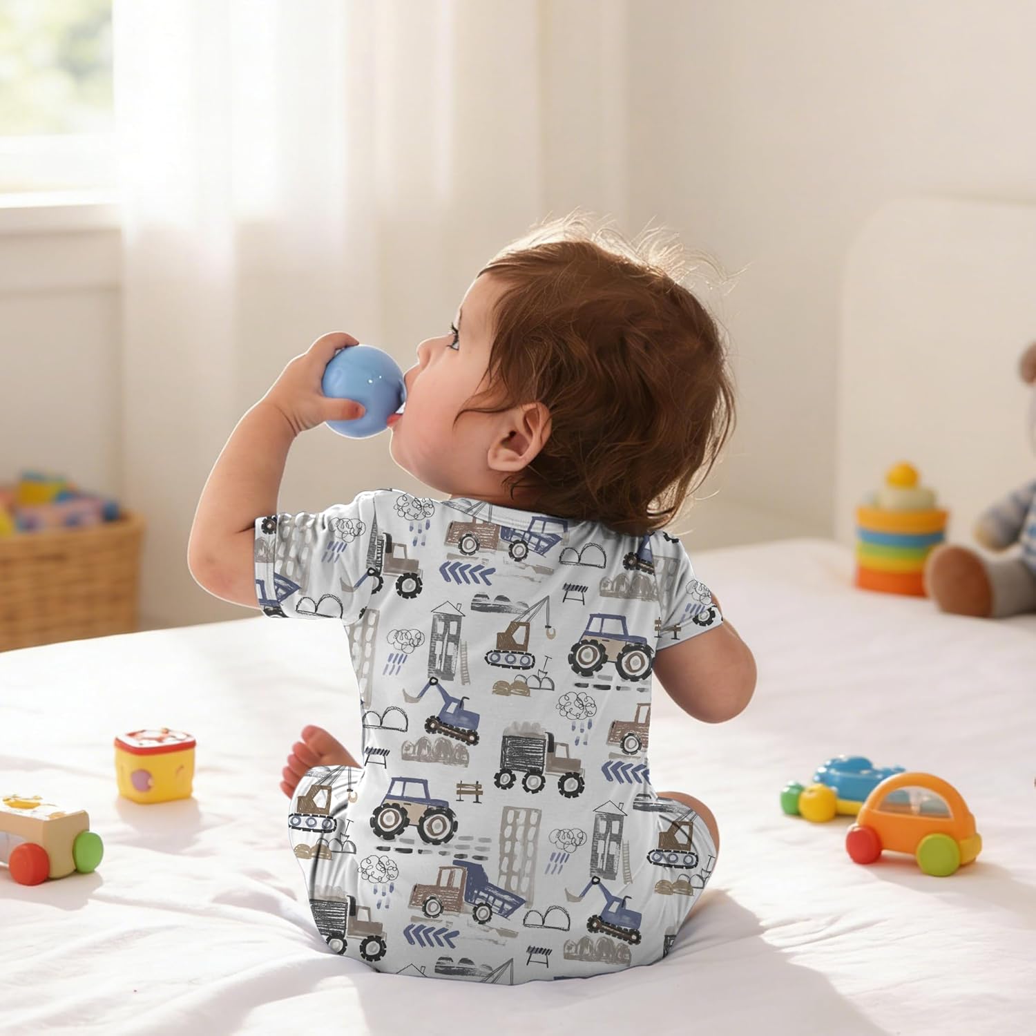 Jimonda Baby Boy Romper 3 Pack Baby Girl Short Sleeve Pajamas 2 Way Zipper Summer Newborn Clothes Unisex Summer Outfits
