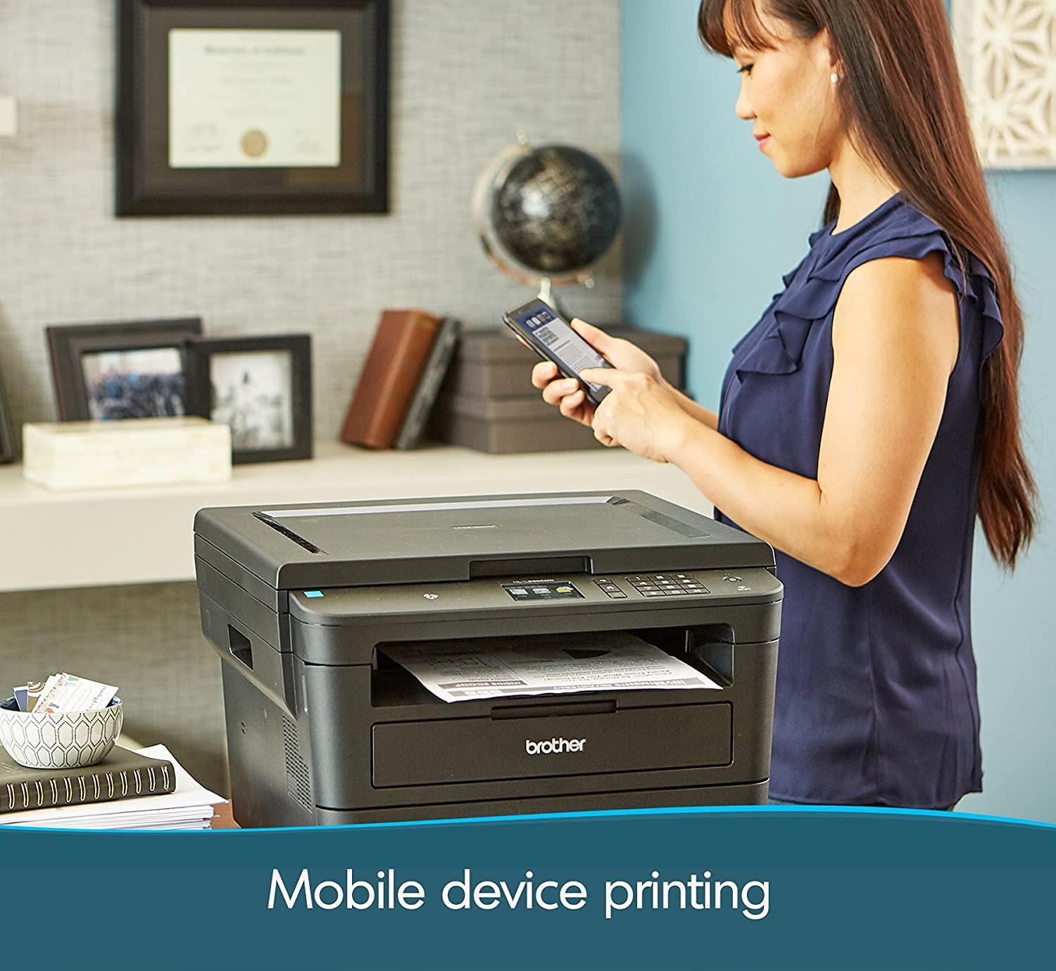 Brother HL-L2395DW Series All-in-One Monochrome Laser Printer - Print Scan Copy - Auto Duplex Printing - 36ppm, 2400 x 600 dpi, 250-sheet -2.7" Color Touchscreen - Hi-Speed USB, Wulic Printer Cable