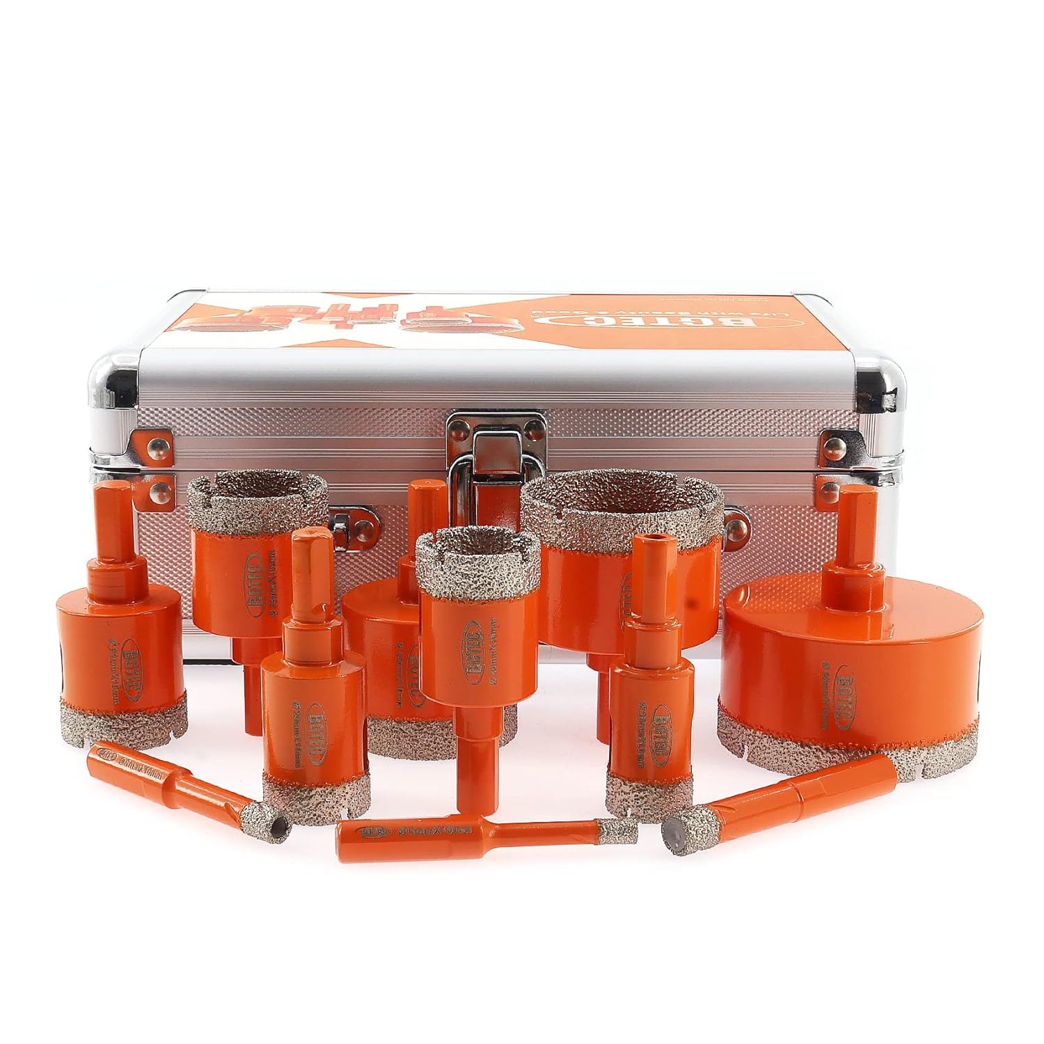 BGTEC Diamond Drill Bits Set, hole saw with Triangle Shank for Ceramic Tile, Porcelain Tile, Marble, Granite(6/8/10/20/25/28/32/35/45/50/65mm)