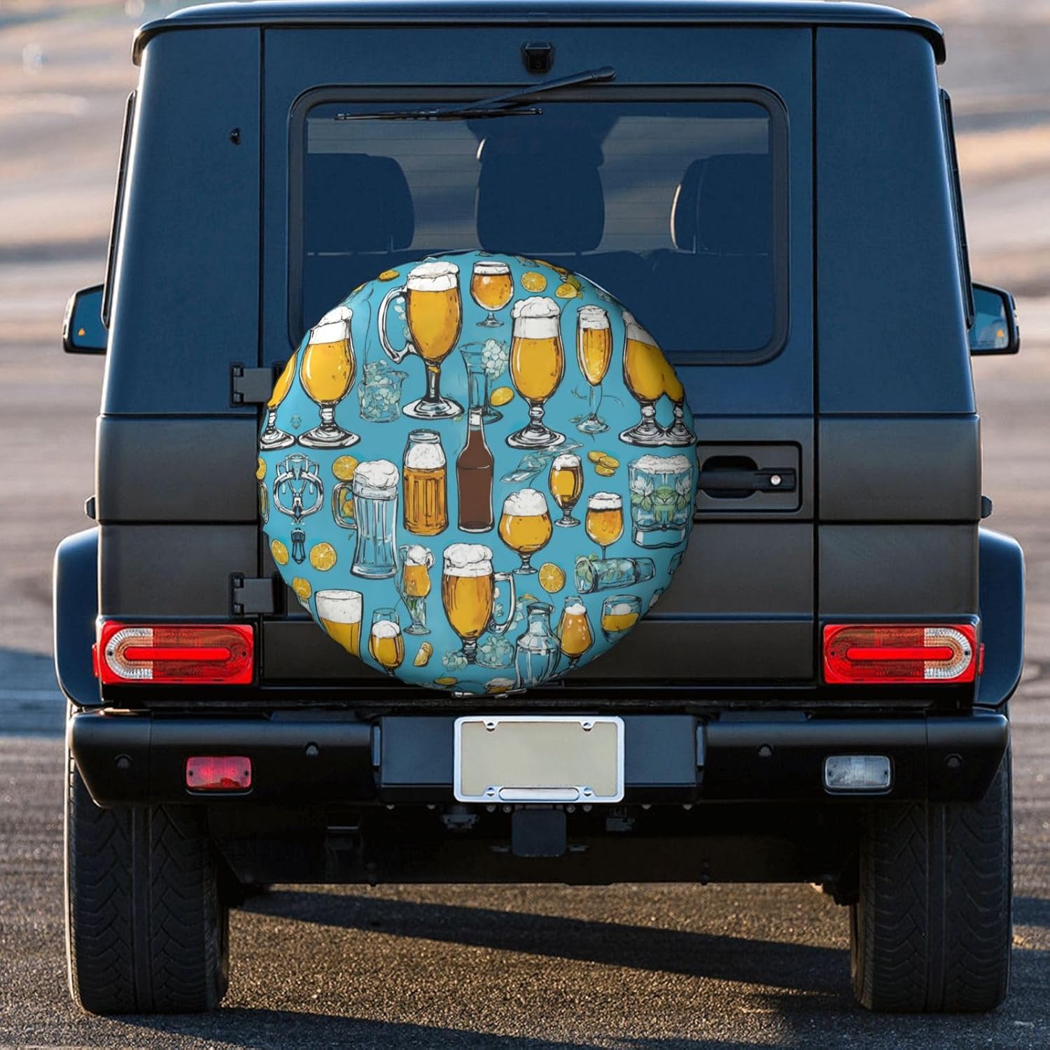 Beer Bubble Print Tire Cover Universal Spare Wheel for Trailer Rv SUV Truck Camper Travel Accessories