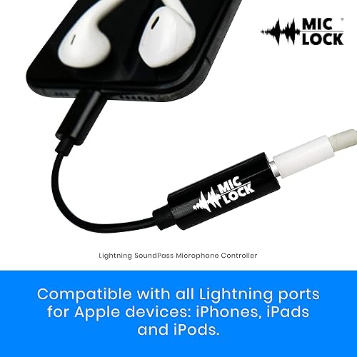 Miniatura 4 de Mic-Lock Lightning con Sound Pass - Protector de privacidad de seguridad de audio y datos - Adaptador de auriculares Lightning a 0.138 in (paquete