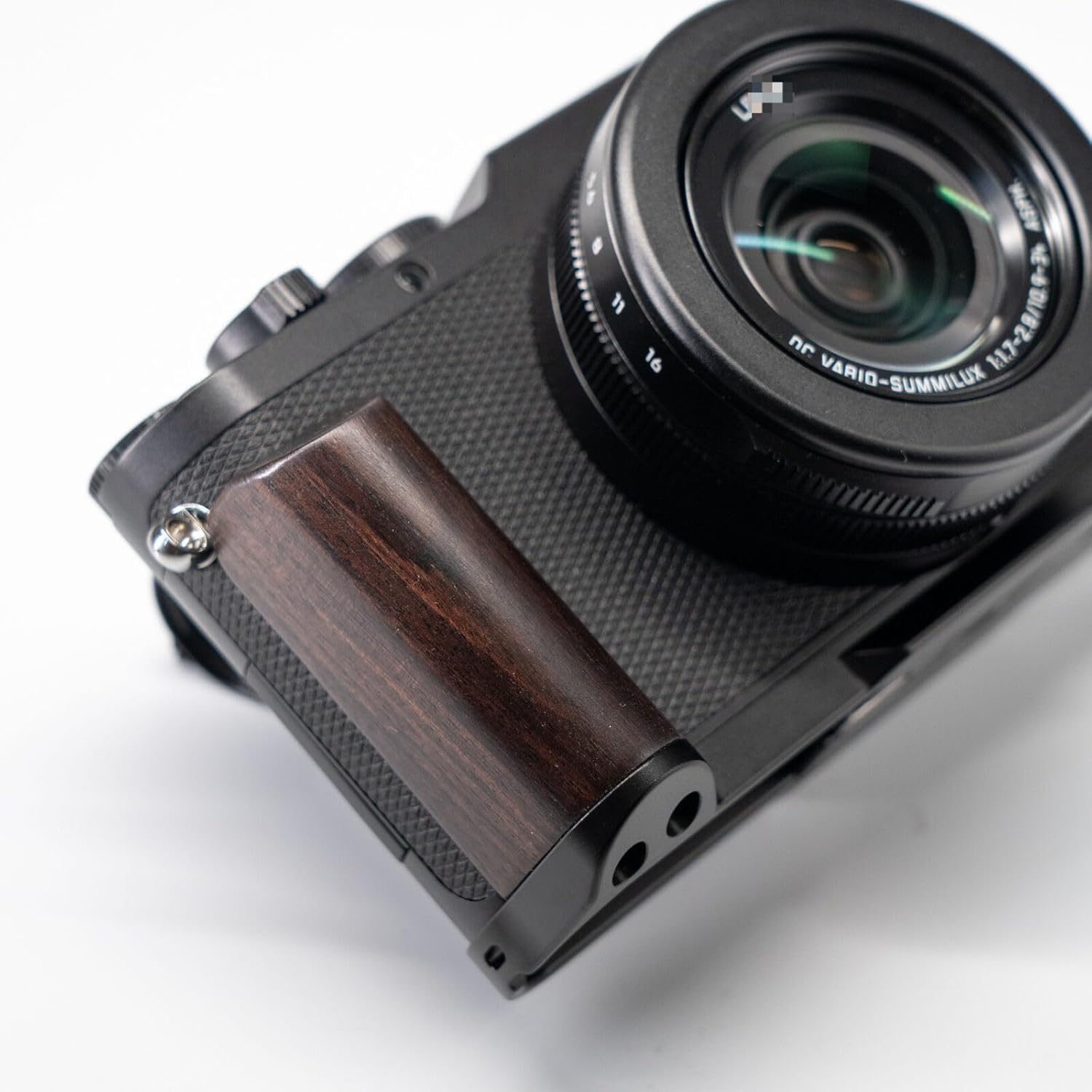 Wood Wooden Hand Grip + Aluminum Alloy Baseplate QR L Handle for D-LUX8 LUX8 Type 3952A Camera (Ebony)