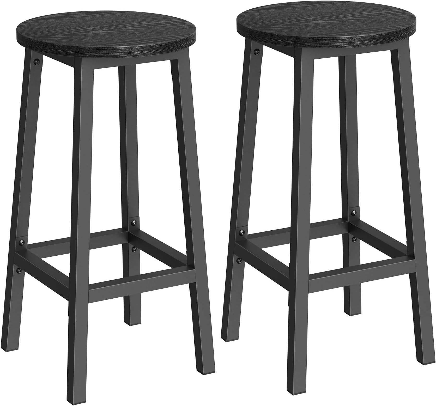 COSTWAY Bar Stools Set of 2, Tall Industrial Bar Chairs with Footrest