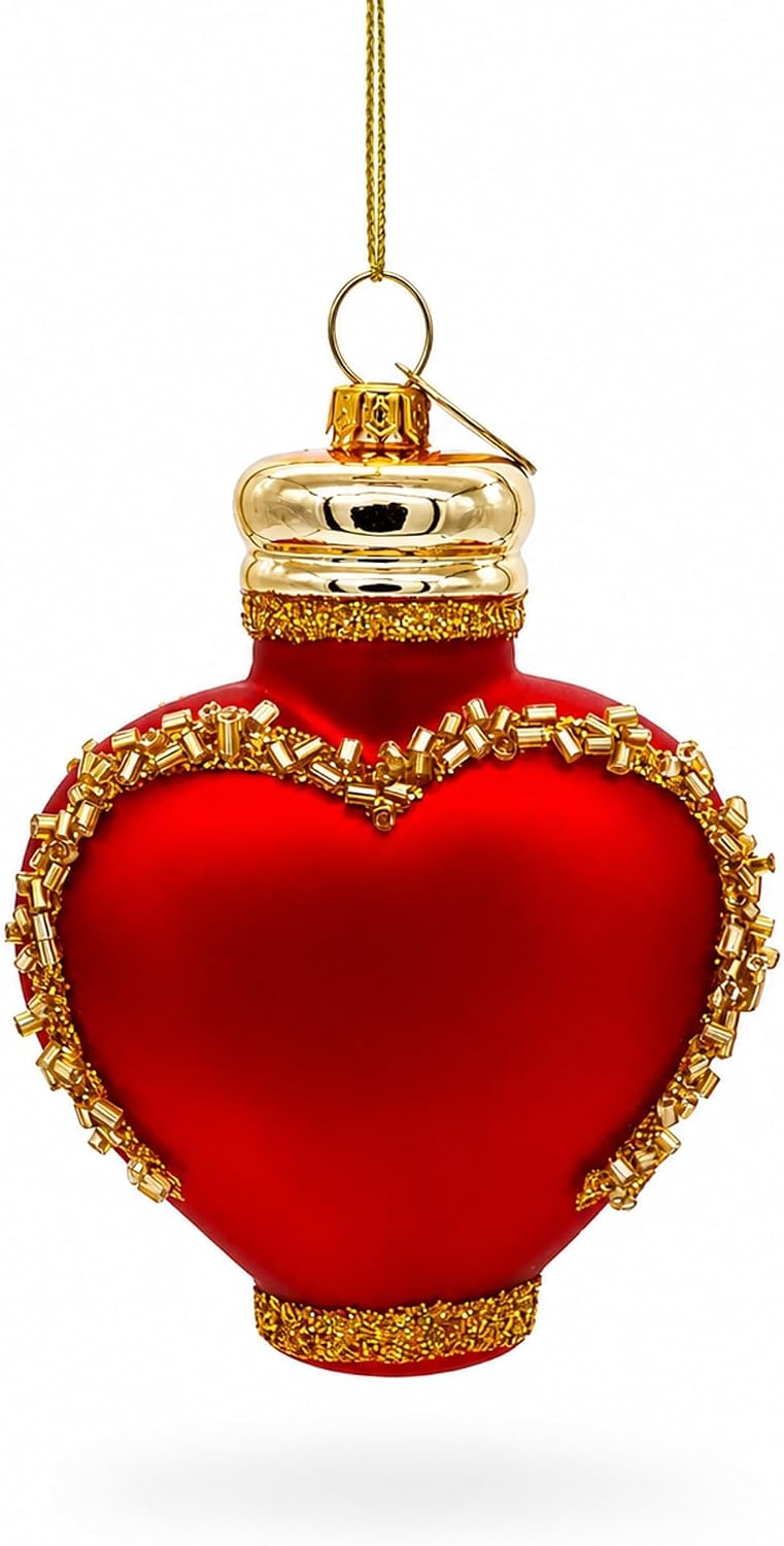 Red Perfume Bottle Glass Christmas Ornament image 2
