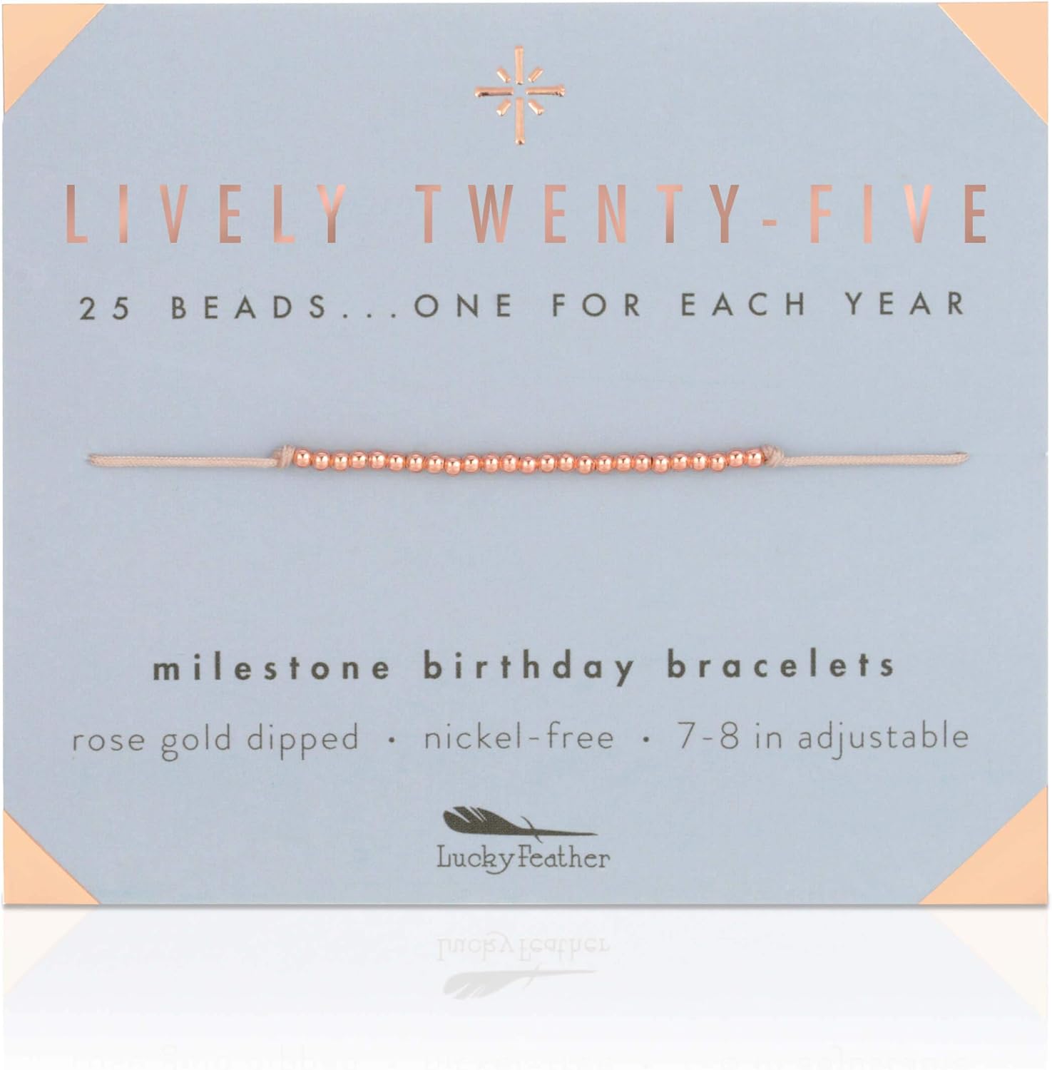 21春夏新色 輸入品 未使用 Lucky Feather Happy 25歳の誕生日プレゼント 女性用 14kゴールドディップビーズブレスレット 調節可能な7インチ 8インチのコード 彼女への 期間限定送料無料 Moenvironment Org