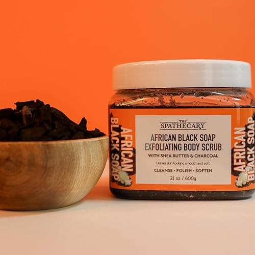 Miniatura 8 de African Black Soap Exfoliating Body Scrub, 21 oz, exfoliante ultra hidratante y exfoliante para nutrir el cuidado corporal esencial