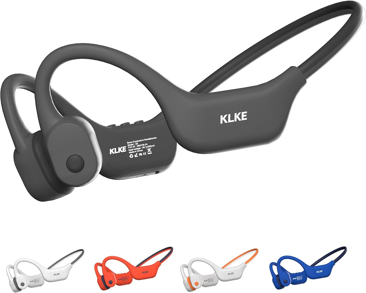 Z3 Open-Ear Bone Conduction Headphones with Mic, Sports Headset | Rear Safety Light, Dual Sound Modes, Adjustable Fit, IP66 Sweatproof, 10H Playtime Ideal for Cycling, Hiking & Outdoor Sports