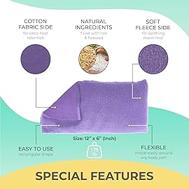 My Heating Pad for a Better Comfort - Moist Microwavable Heating Pads for Joint Pain and Sore Muscles - Microwave Hot Pack Heat Pad for Cramps - Chilled or Heated Pad Therapy Pillow - 3 Packs Purple