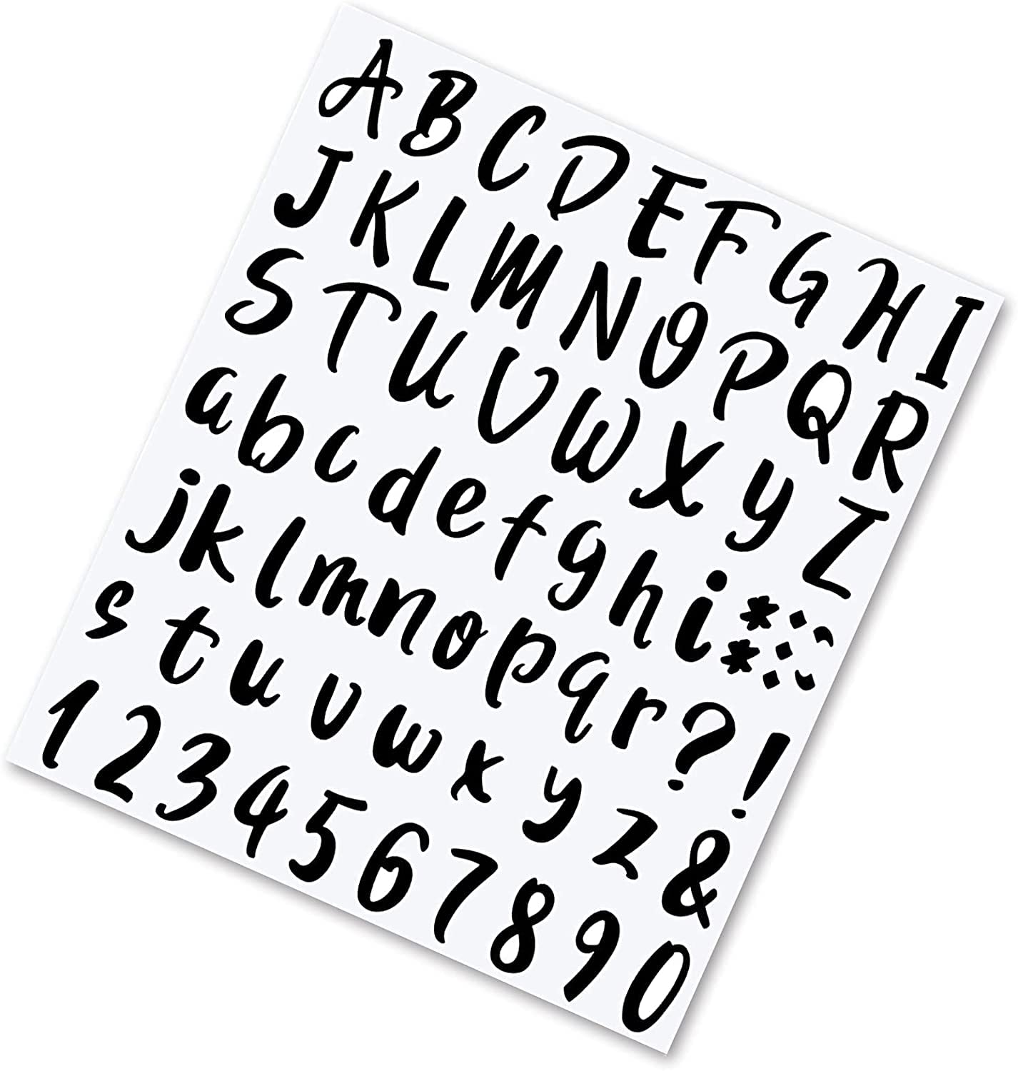 SZXMDKH 720 Pieces 10 Sheets Black Vinyl Sticky Letters & Numbers& Punctuation,Vinyl Black Alphanumeric Waterproof Lettering for Mailbox Signs