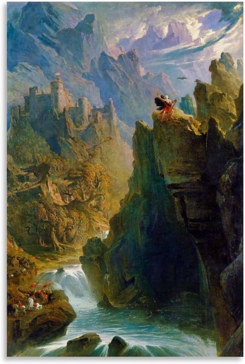 YFENGHH John Martin Painting The Bard Room Aesthetic Print