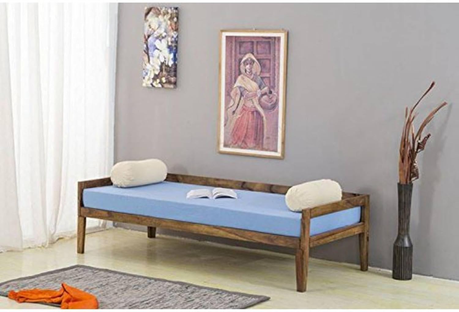 RECTART Solid Sheesham Wood Single Bed Without Storage Wooden Single