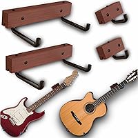 Vista 10 de Soporte de Pared para Guitarra en Ángulo - Colgador de Pared Horizontal para Guitarra, Ukelele, Bajo, Guitarra Eléctrica, Banjo en Inclinación
