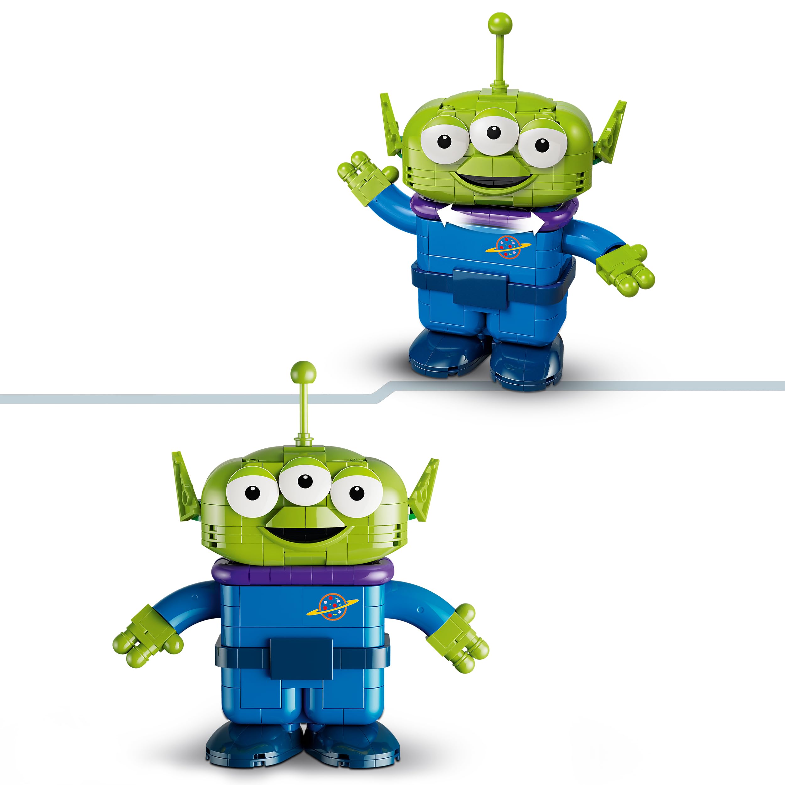 LEGO | Disney y Pixar Toy Story Marcianito con Cohete de Pizza Planet - Cohete Espacial de Juguete con Figura de Alien - Decoración del Dormitorio - Regalo para Niños y Niñas de 9+ Años - 43307
