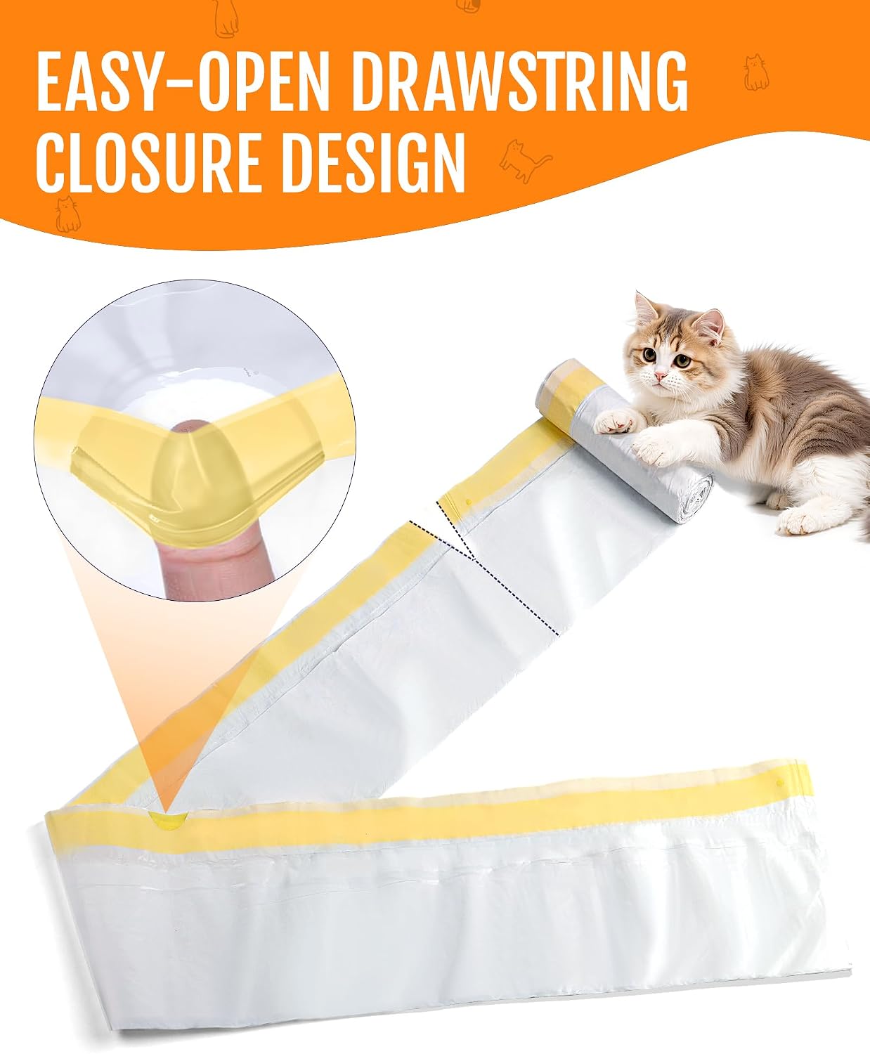  Litter Box Liners - Tear-Resistant Cat Litter Bags with Easy-Open Breakpoints, Extra-Large Size for Hassle-Free Cleaning, 36.2" x 17.7" (20 Packs) thumbnail