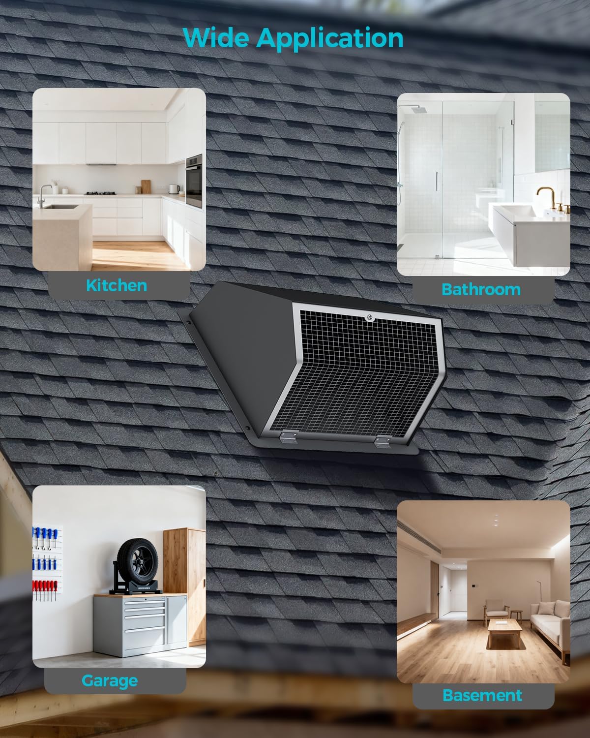 8 Inch Hooded Wall Vent Cover with Screen & Damper Exhaust Vent Cover Cap for Outdoor Kitchen Dryer Vent Cover Wall Mount Extractor for House Air Exhaust