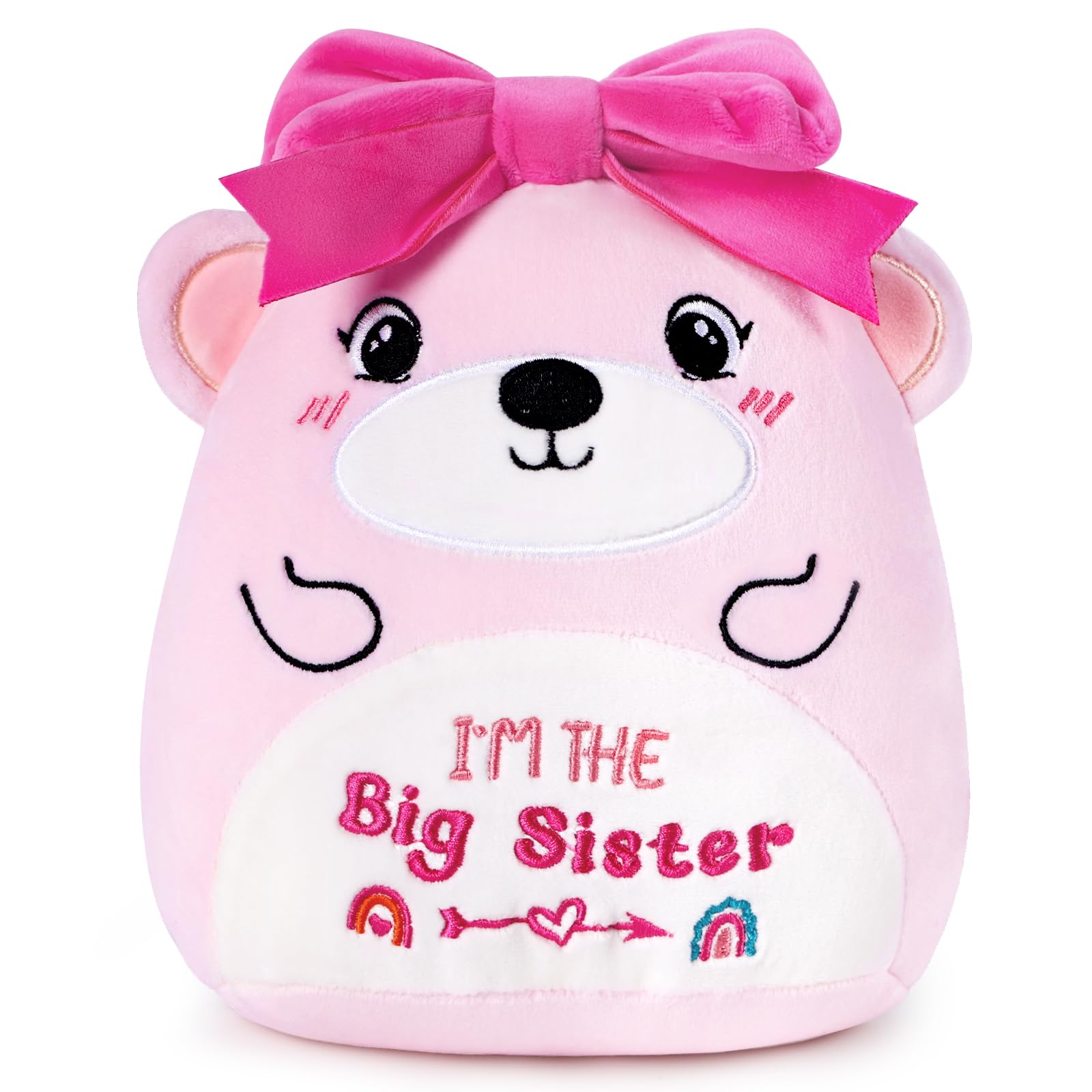 Big Sister Stuffed Animal - 9 Inches Cute Pink Bear Stuffed Animals Gifts for Girls Im The Big