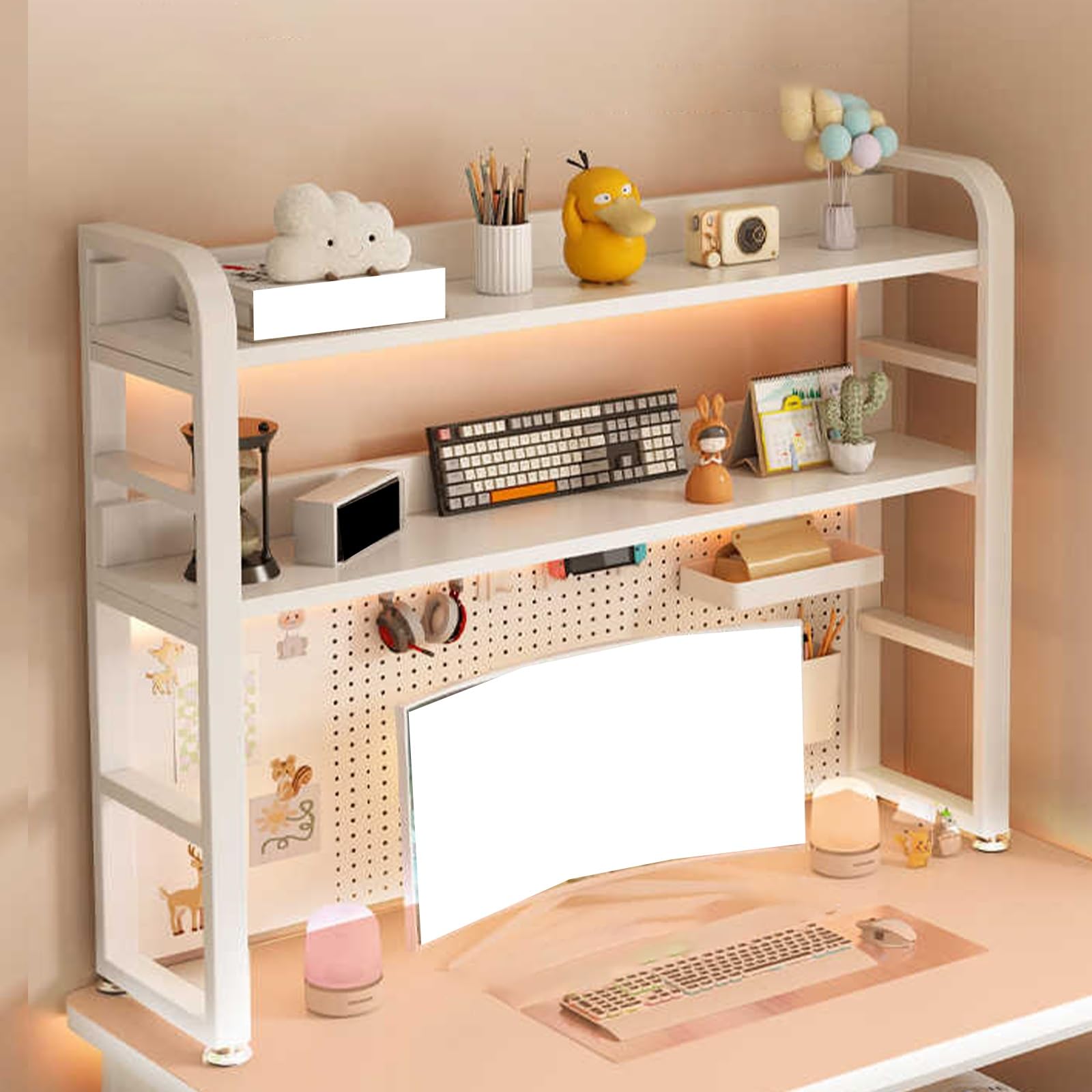 Organizador de Escritorio Multifunción, Almacenamiento de Escritorio, de Estanteria de Escritorio(Brown 1,115 * 66/45.3 * 26.0in)