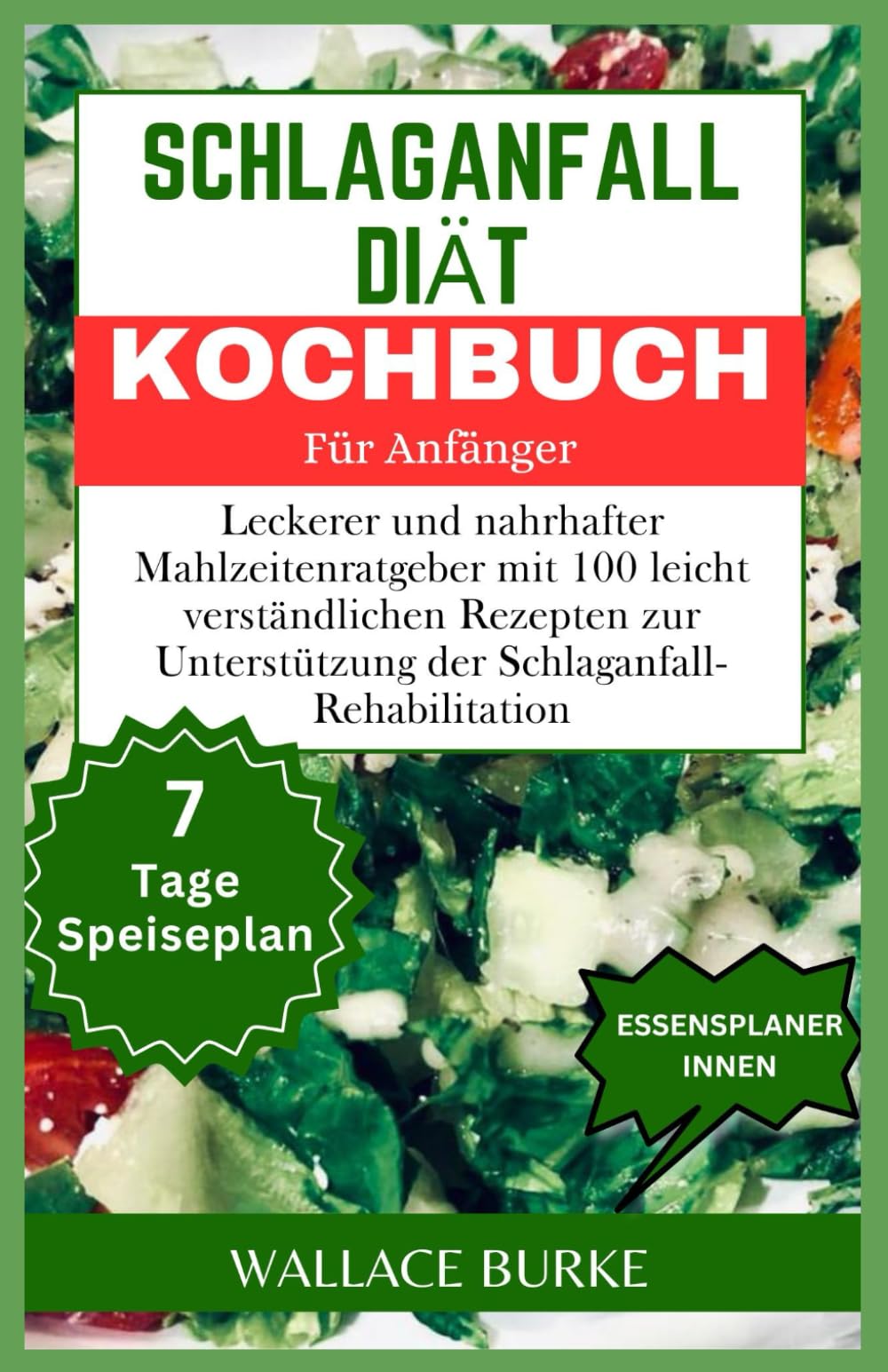 SCHLAGANFALL DIÄT KOCHBUCH FÜR ANFÄNGER: Leckerer und nahrhafter Mahlzeitenratgeber mit 100 leicht verständlichen Rezepten zur Unterstützung der Schlaganfall-Rehabilitation
