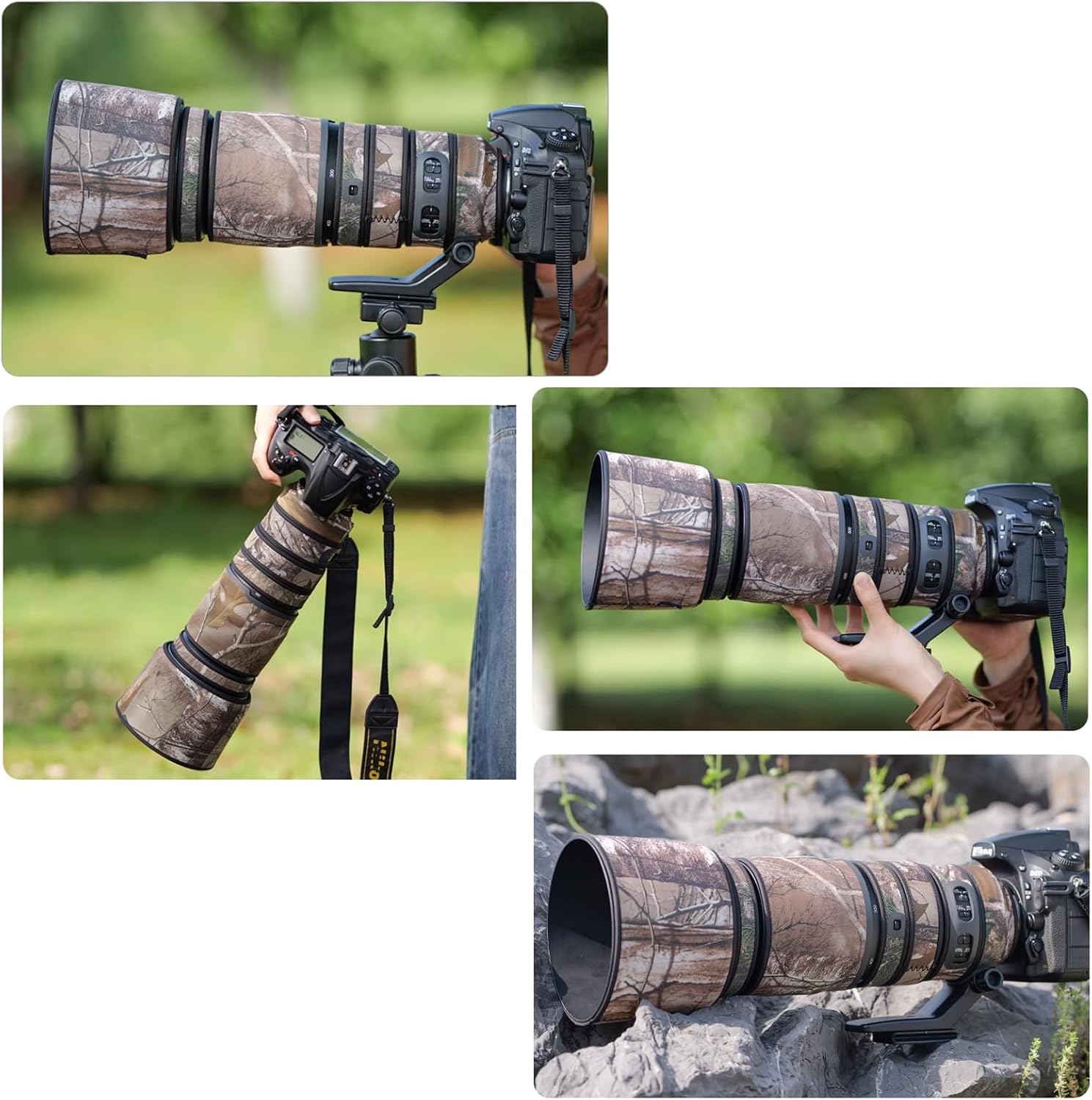 Lens Cover for Nikon AF-S 200-500mm F/5.6 E ED VR Camouflage Camera Lens Protection Sleeve (Color #Withered Grass Camouflage - Waterproof) Rain Cover