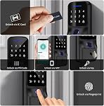Verrouillage intelligent de la porte, BUXFMHT Serrure de porte à empreinte digitale, Verrouillage à écran tactile électronique avec verrouillage automatique, 5 Méthodes d'ouverture Verrouillage de porte électronique APP Contrôle de la porte d'entrée, Maison, Bureau, Appartement, Hote