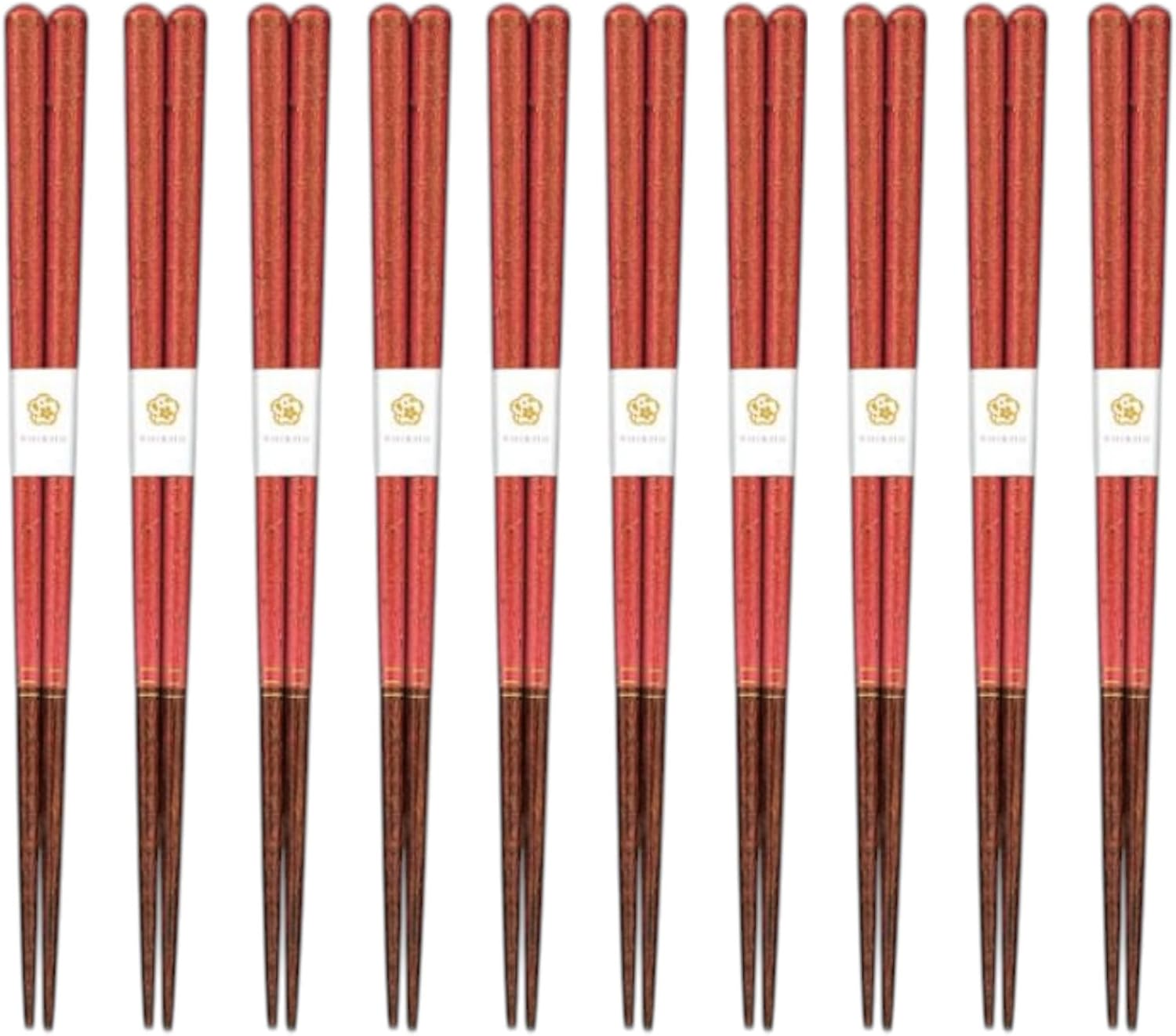 J-kitchens 10 Pair Set of Chopsticks, Bento Box, Picnic, Excursions, Sports Events, Guests, Entertaining, Wooden Wrap, 8.3 inches (21.0 cm), Dishwasher Safe, Made in Japan