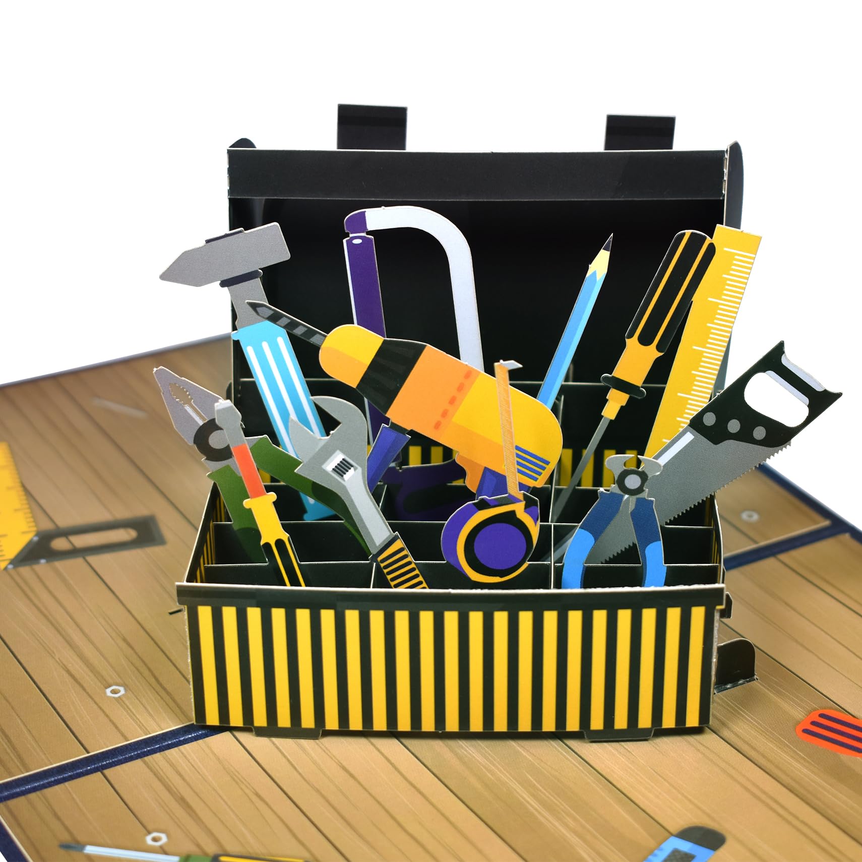 GREETING ART Fathers Day Card,Father's Day Toolbox Pop Up Card,Father's Day Card, 3d Pop Up Greeting Card for Him– Father's Day Love Card,Birthday