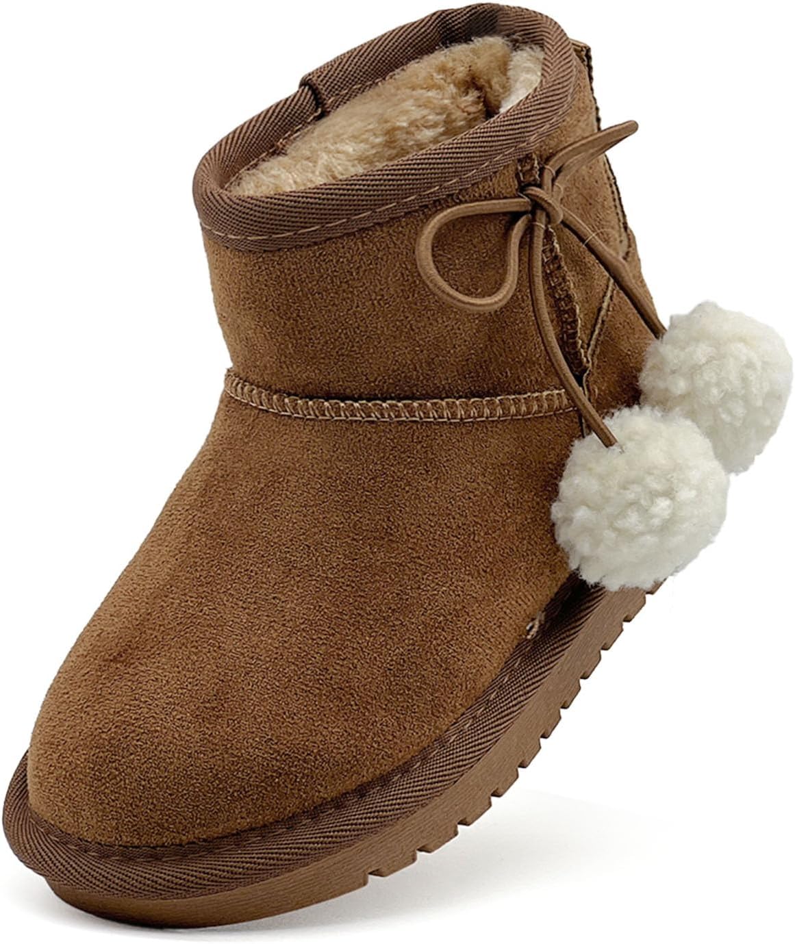 Girls Boots Kids Winter Snow Boots Faux Fur Lined Short Boots Fuzzy Warm Ankle Shoes for Little Big Kids Girls