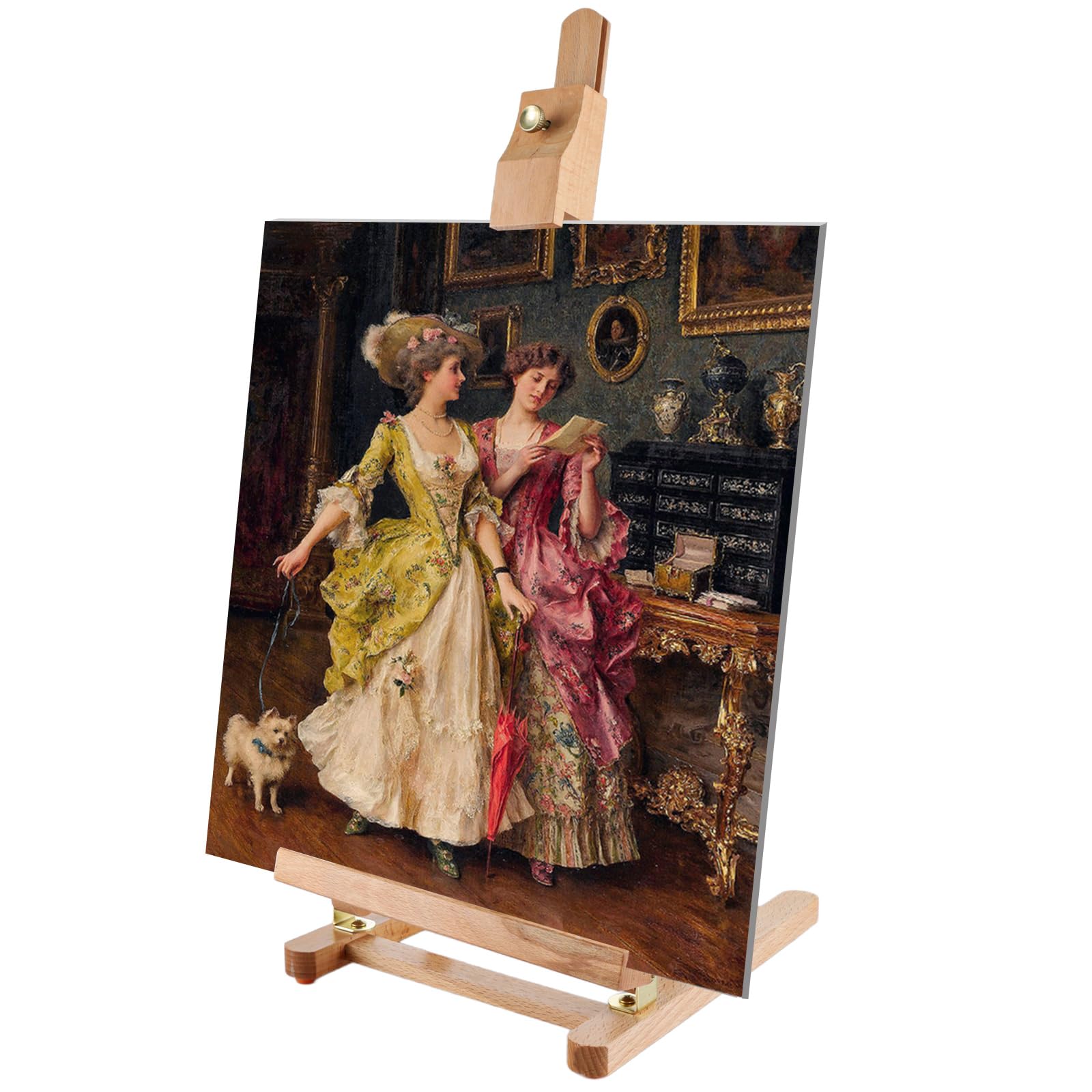 ASelected Table Top Easel Stand, 54cm Adjustable Tabletop Art Display H-Frame Beech Wood Desktop Art Easel, Small Easel Stand for Beginners, Artists Painting and Scrapbooking
