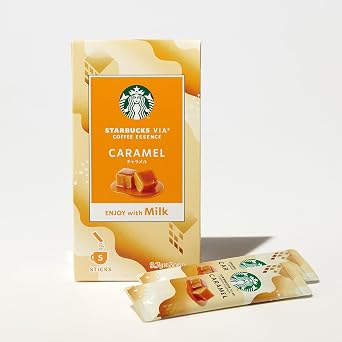 Starbucks Via Coffee Essence, Caramel, 0.3 oz 9.7 g X 5 Sticks Type, Smooth