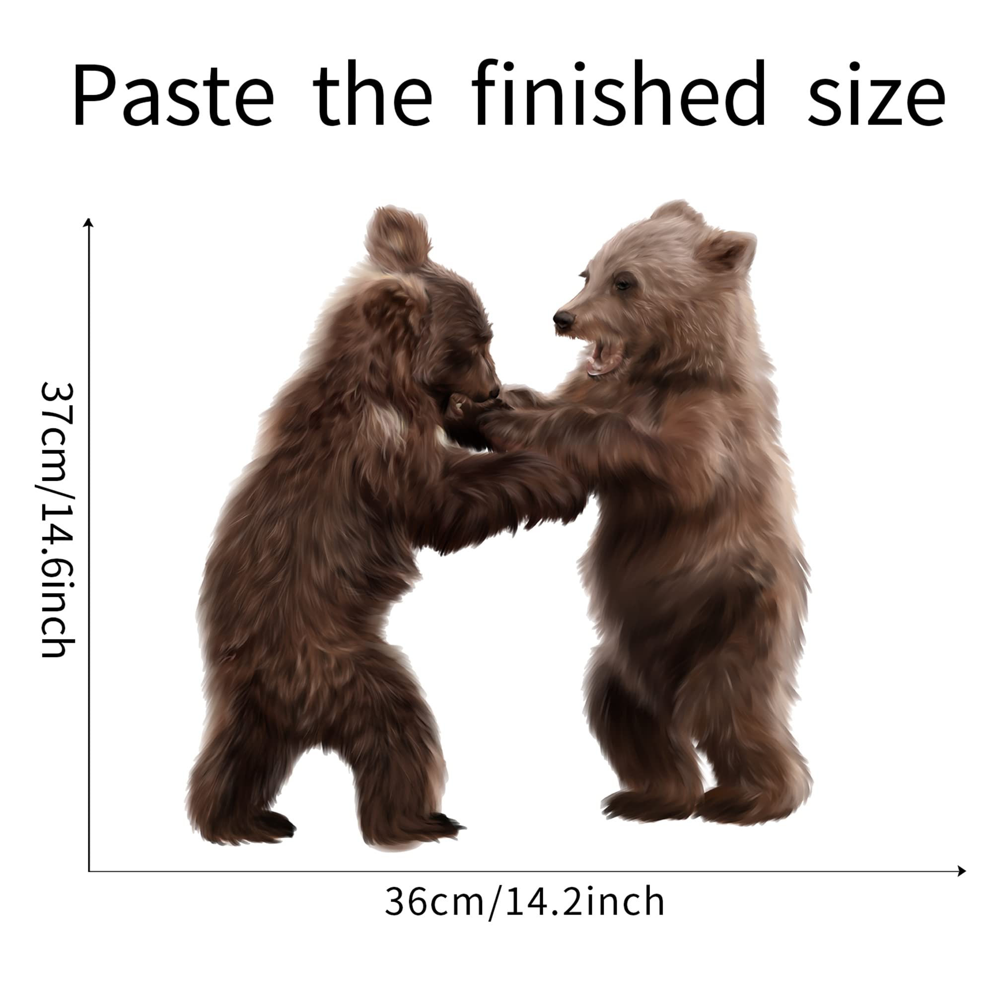 रोफार्सो के दो छोटे भालू वाले वॉल स्टिकर - बच्चों के कमरे के लिए हटाने योग्य, छीलकर चिपकाने वाले स्टिकर, नर्सरी, बेडरूम और लिविंग रूम के लिए उपयुक्त।