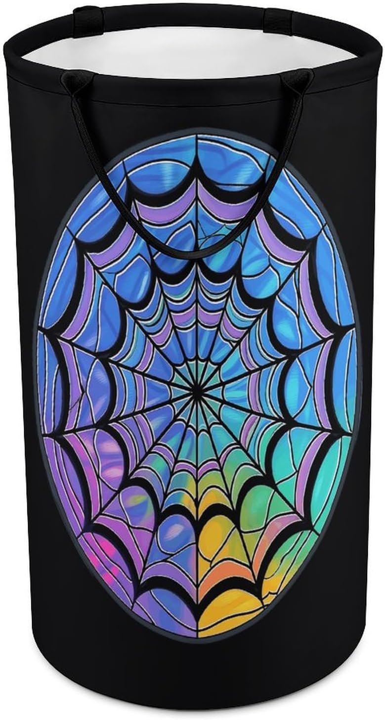 Spider Web Wednesday Large Laundry Basket Laundry Hamper Bag Washing Bin Clothes Bag Collapsible Tall With Handles Travel Bathroom College