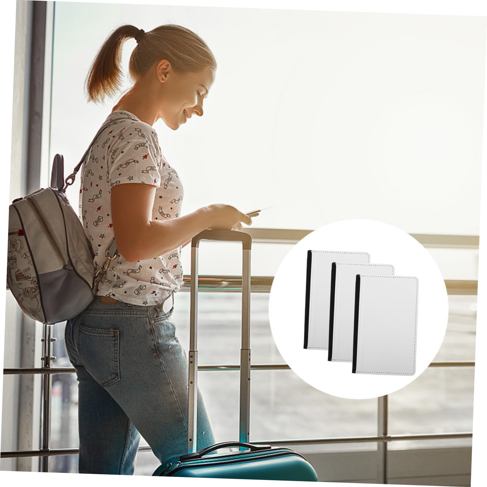 Gatuida Porta documenti da viaggio in pelle PU design pratico e grande capacità, set da 3 pezzi per organizzare passaporti e documenti durante i viaggi