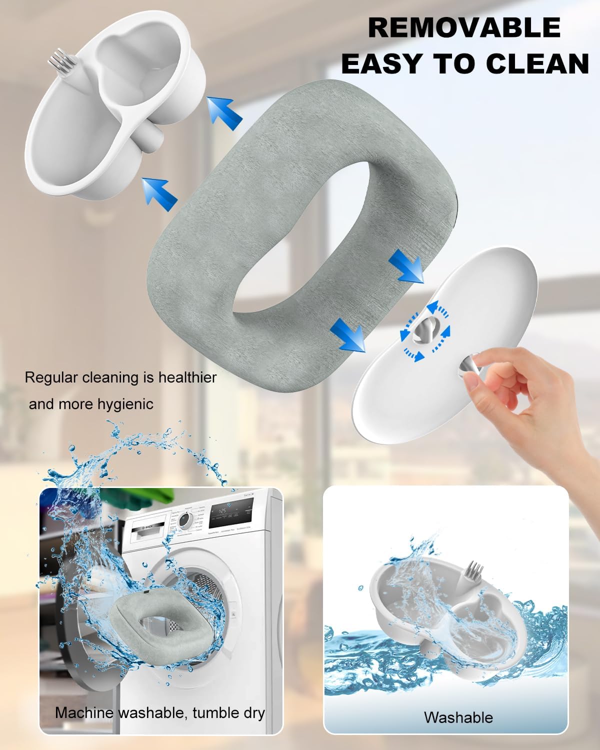 Magnetic Tablet Pillow Stand for iPad, iPhone [Strong Magnet & Cozy Skin-Friendly ] Phone Pillow Stand for Lap/Bed/Couch/Desk, Fits 4-13" iPad, Kindle, Galaxy Tab, Phone, with 3 Magnetic Rings