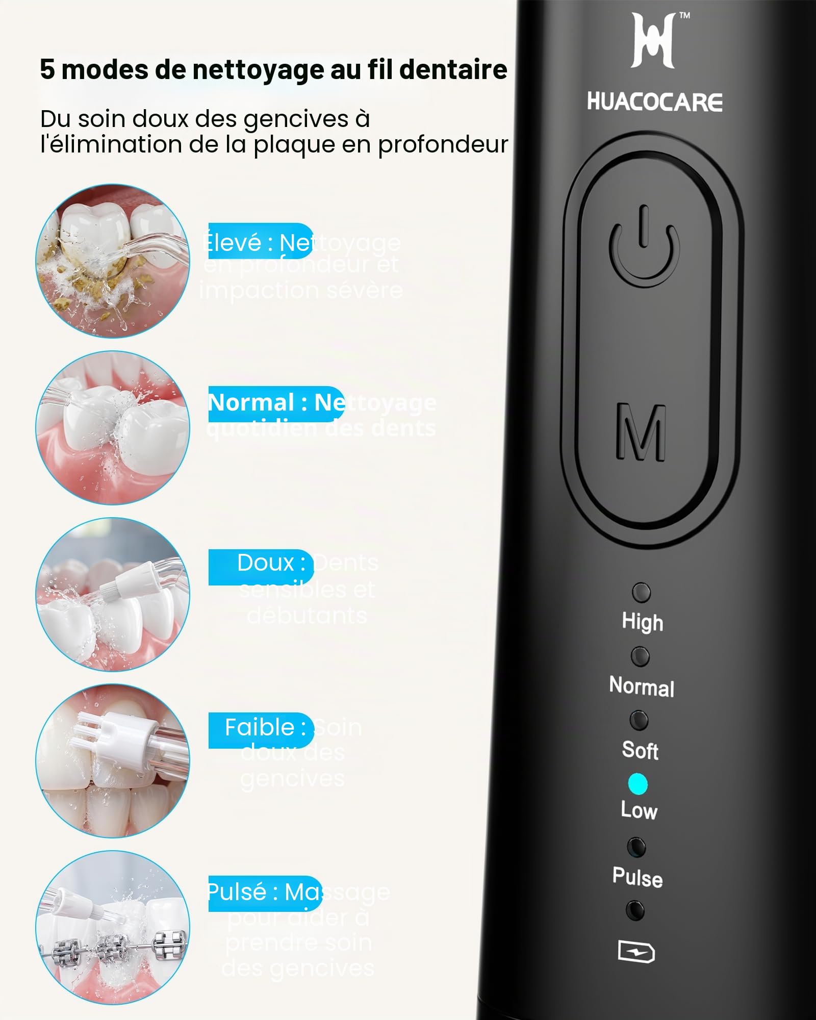 Modèle amélioré d'hydropulseur et de brosse à dents électrique Combo-5 Mode de brossage et fil dentaire, changeur de jeu pour votre routine de soins bucco-dentaires. Kit de nettoyage buccal 2 en 1